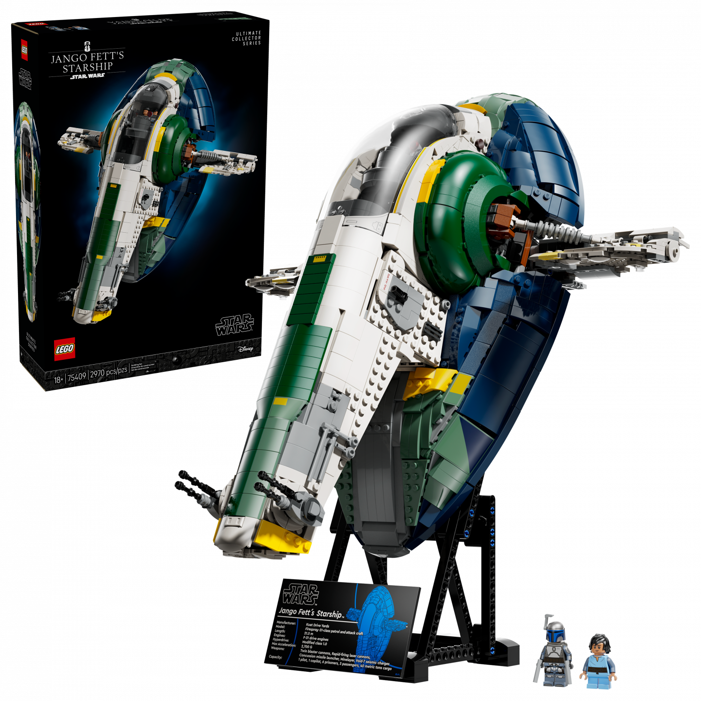 LEGO Jango Fetts Firespray-class ruimteschip (75409) officieel onthuld