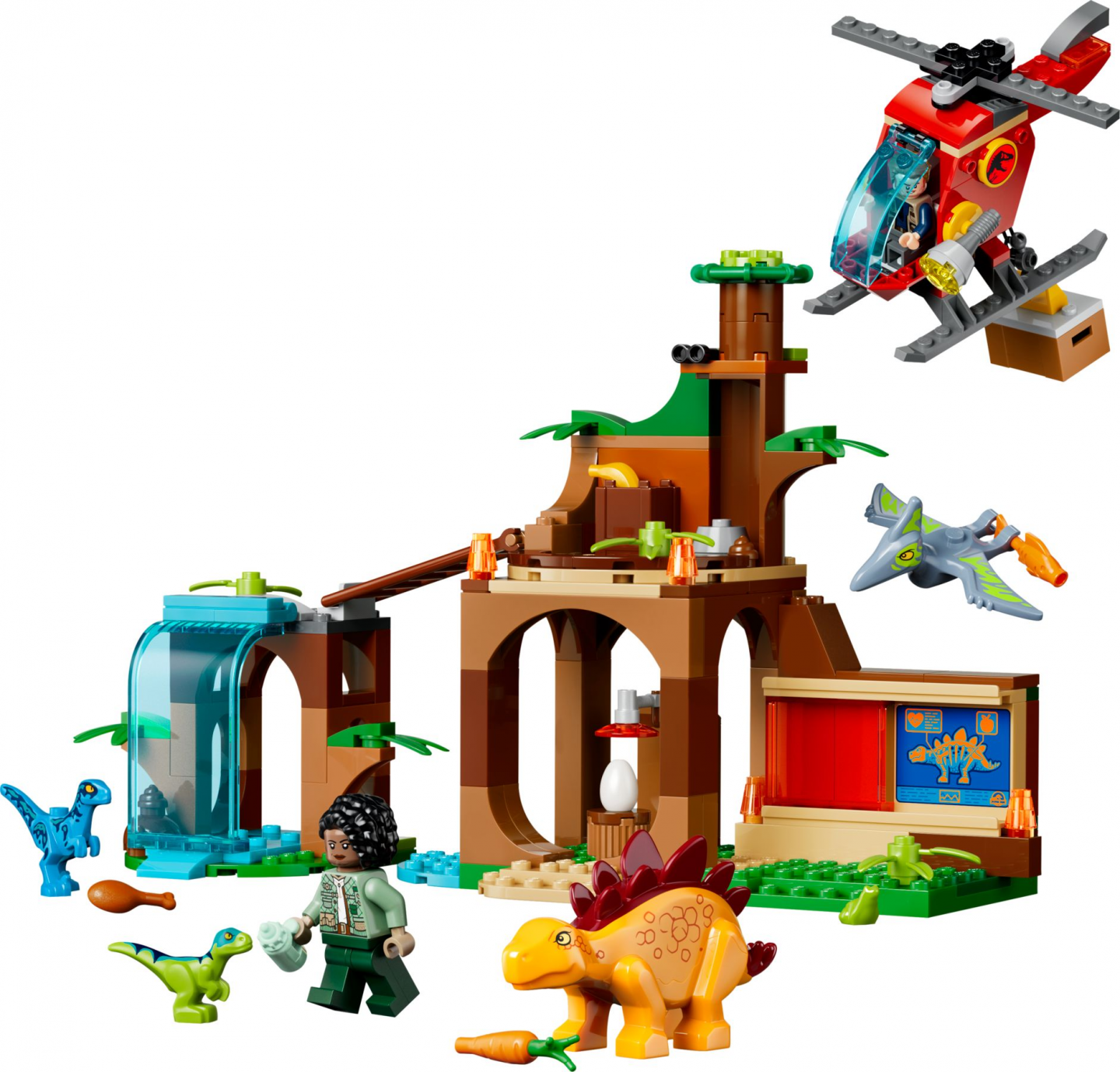 Velociraptor, Stegosaurus en Pteranodon redding