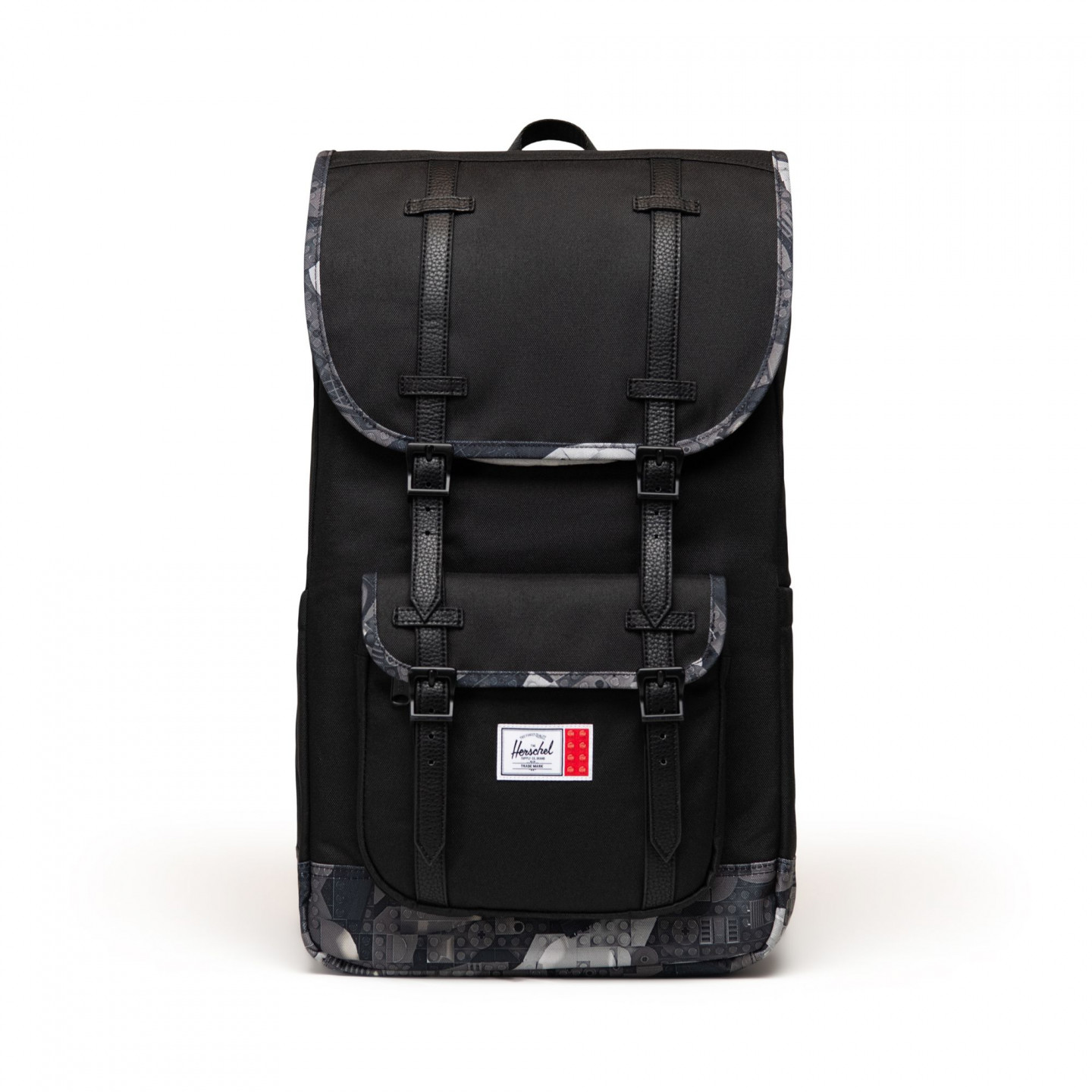Herschel Little America rugzak - zwart met abstracte stenen