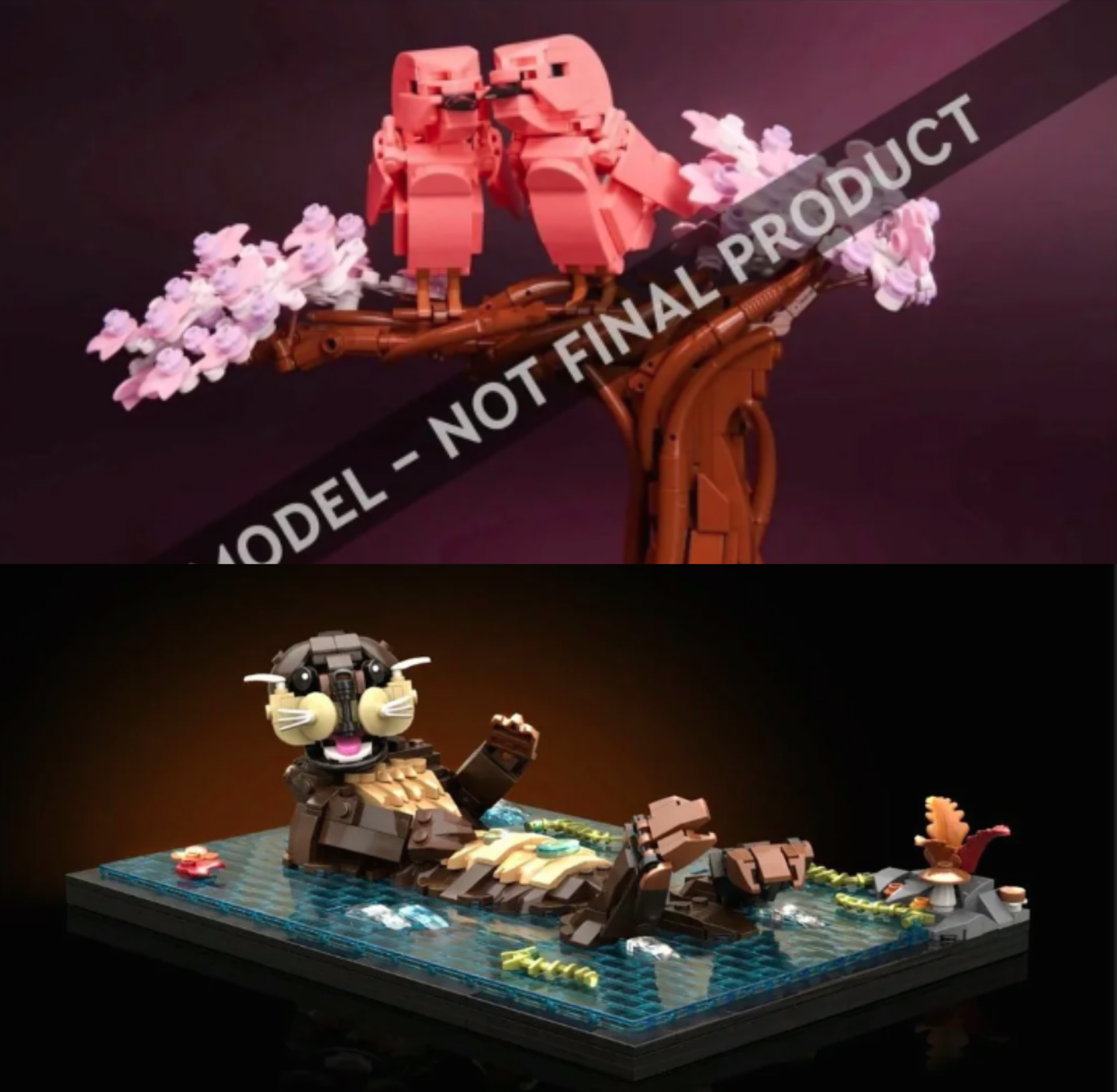 Nieuwe LEGO Ideas-sets op komst: LEGO Ideas 21365 Love Birds en LEGO Ideas 21366 Floating Sea Otters