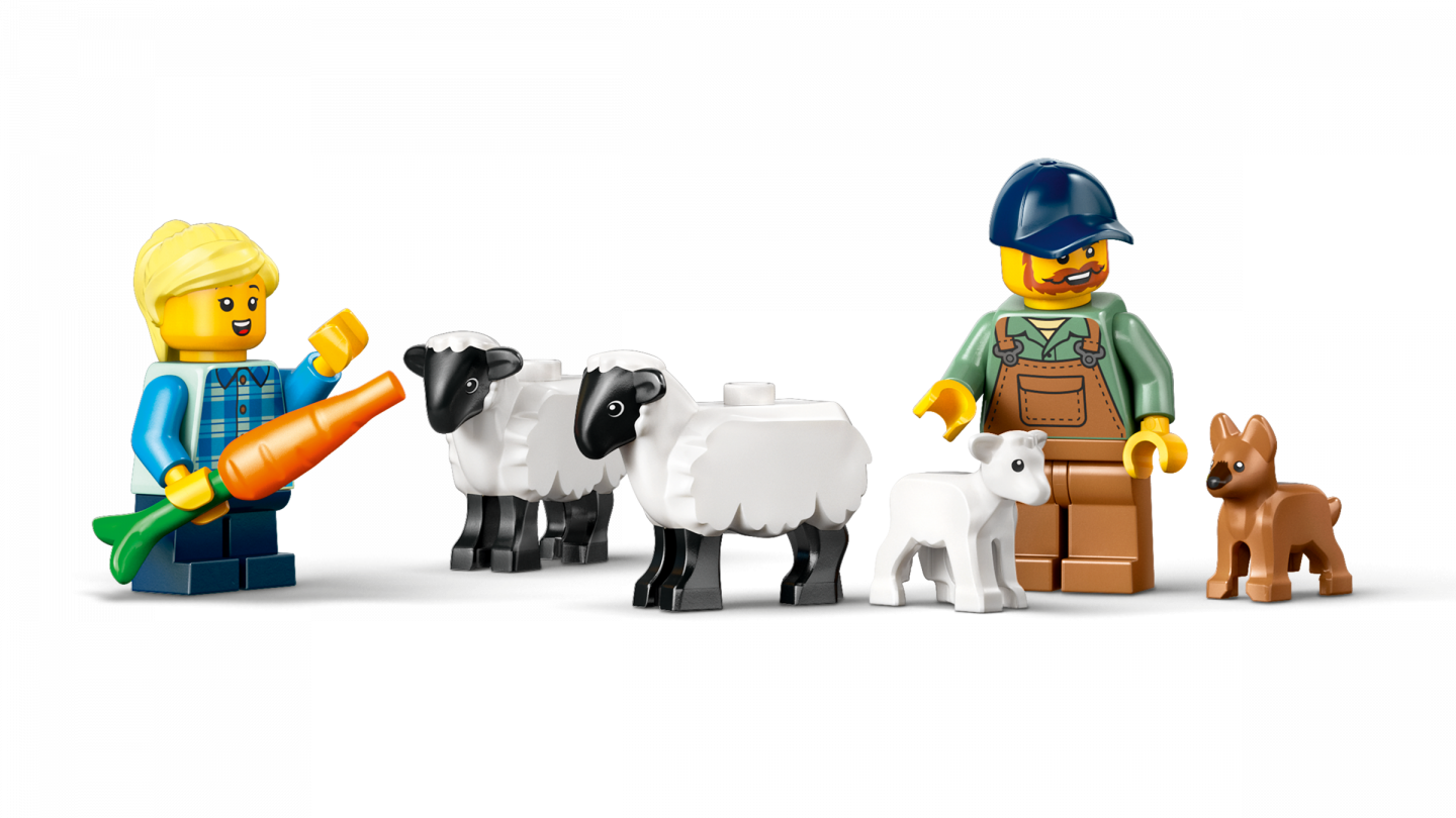 Rode tractor met aanhanger en schapen — Afbeelding 4