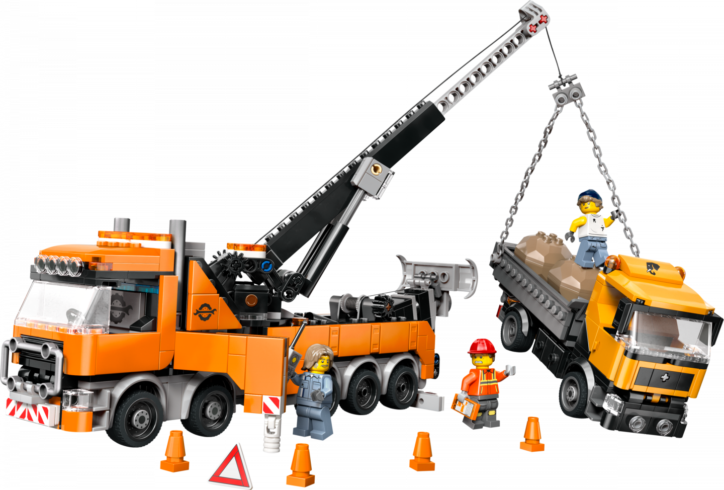 Zware sleepwagen met kraan