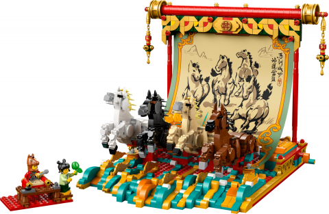 Display met galopperende paarden