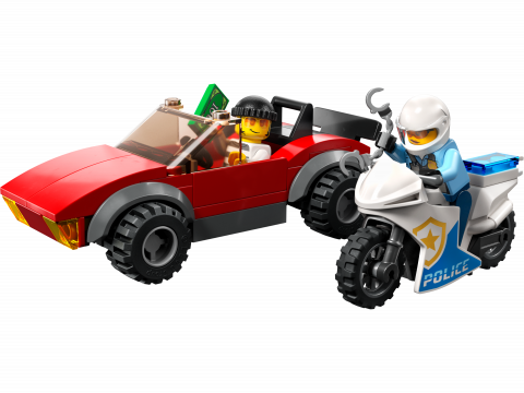 Achtervolging auto op politiemotor