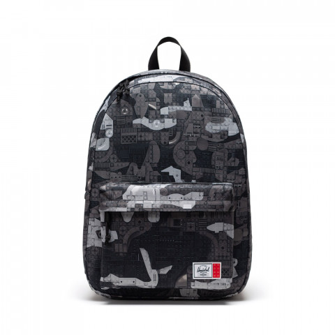 LEGO Herschel Classic XL rugzak - abstracte stenen - zwart