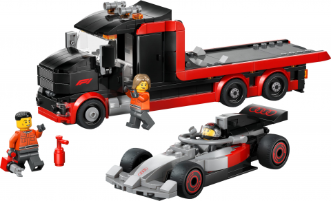 F1 displaytruck met Audi F1 racewagen