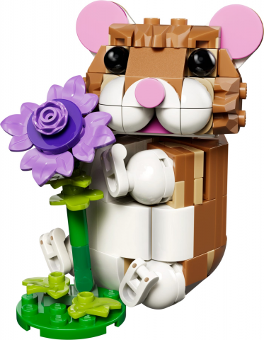 Schattige hamster met bloem