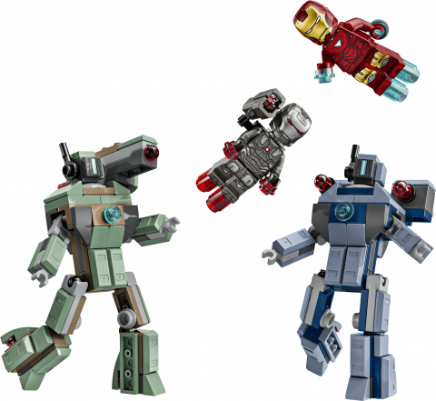 Iron Man en War Machine vs. Hammer Drones