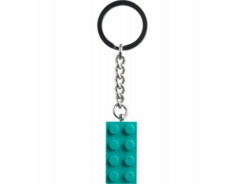 Licht blauwgroene 2x4 sleutelhanger