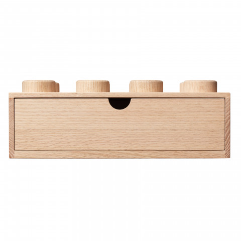 Houten bureaulade met 8 noppen – licht eiken