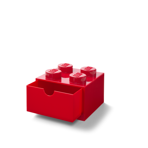 Bureaulade met 4 noppen – rood