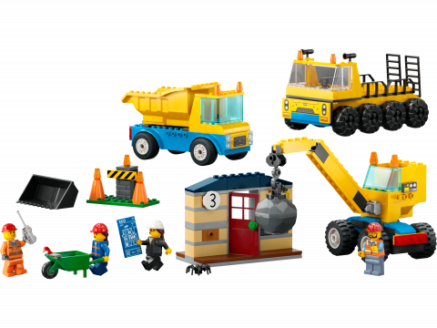 Kiepwagen, bouwtruck en sloopkraan