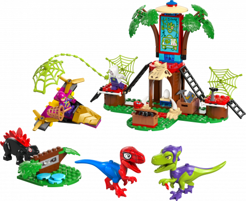 Spidey en Gobby's raptorstrijd bij de boomhut